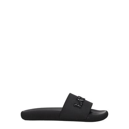 Black Cotton Slippers
