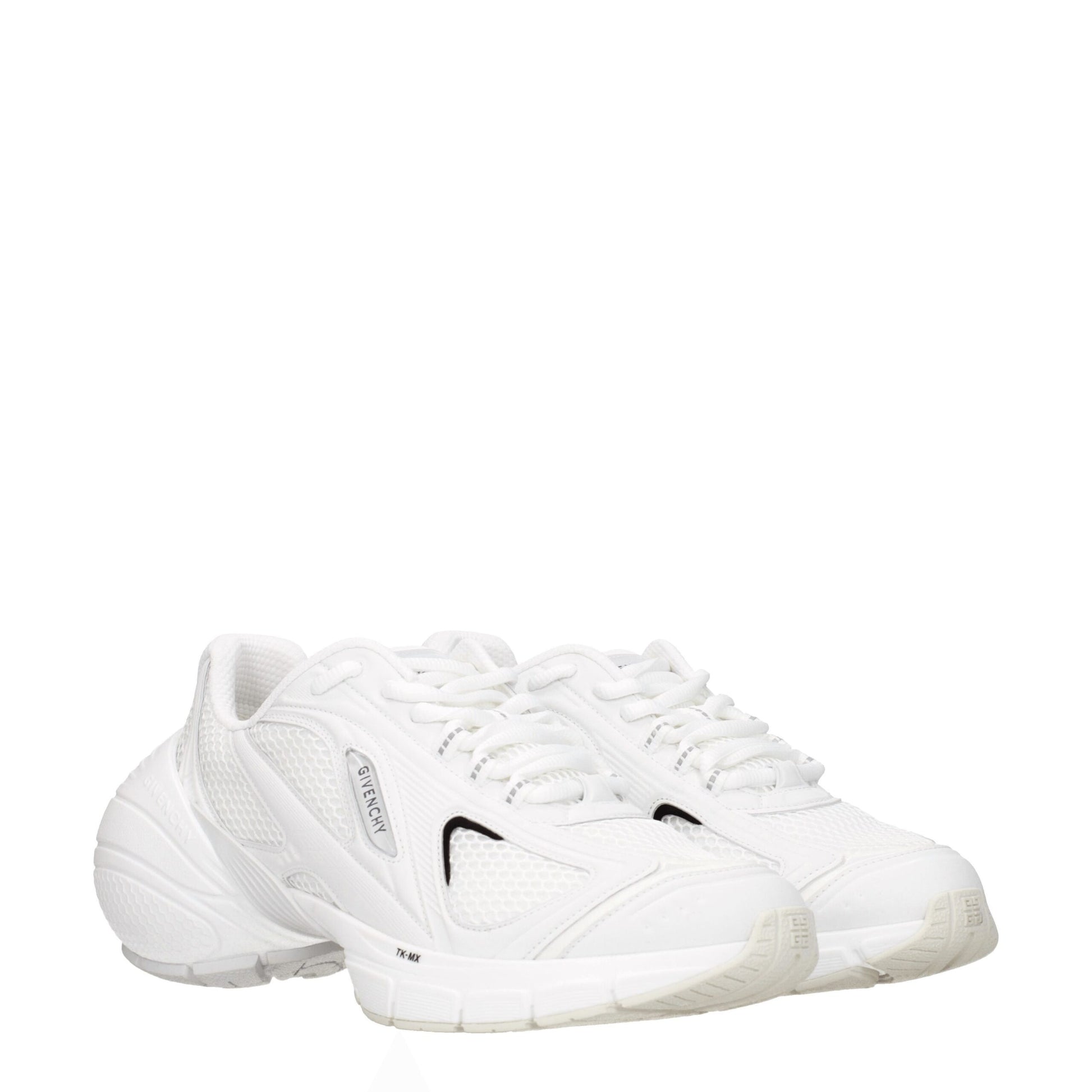 White Fabric Athletic Sneakers