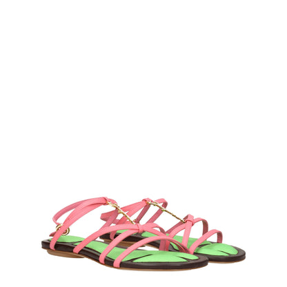 Pink Leather Sandals
