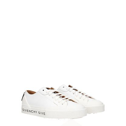 White Leather Low Top Sneakers