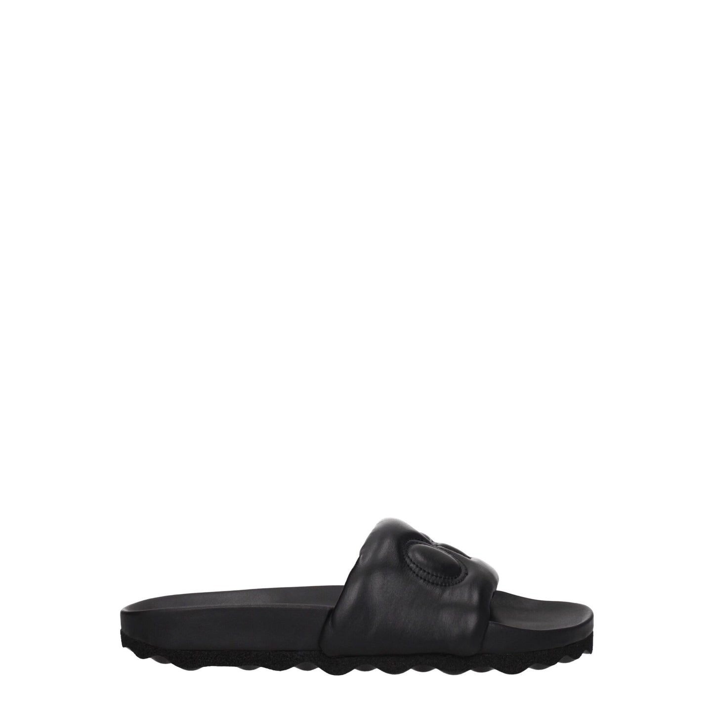 Black Leather Slippers