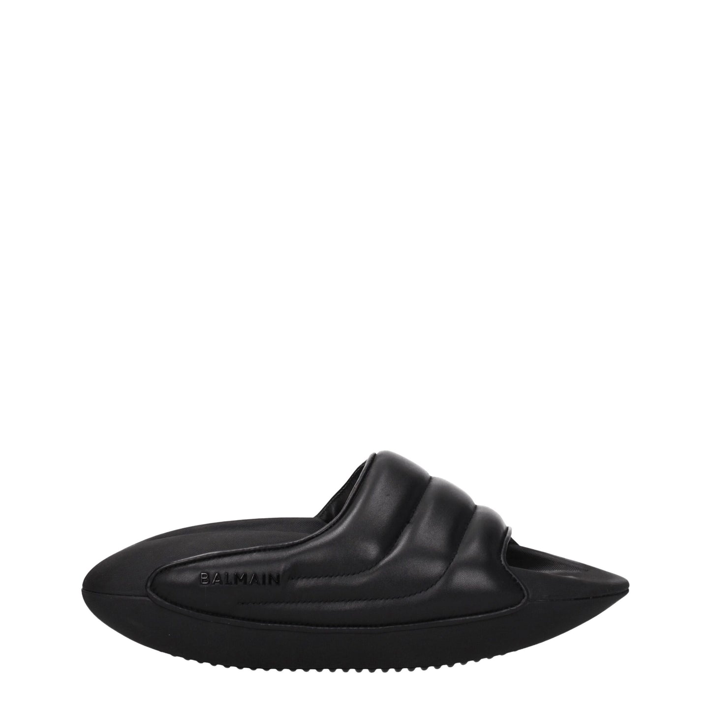 Black Leather Slippers