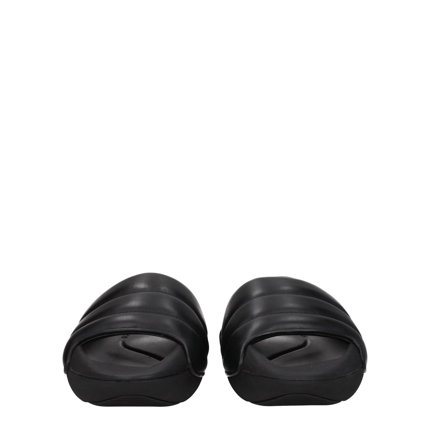 Black Leather Slippers