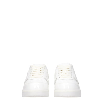 White Leather Low Top Sneakers
