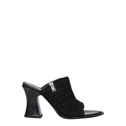 Black Fabric Platform Sandals