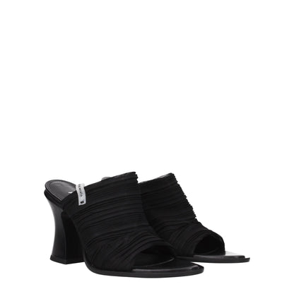 Black Fabric Platform Sandals