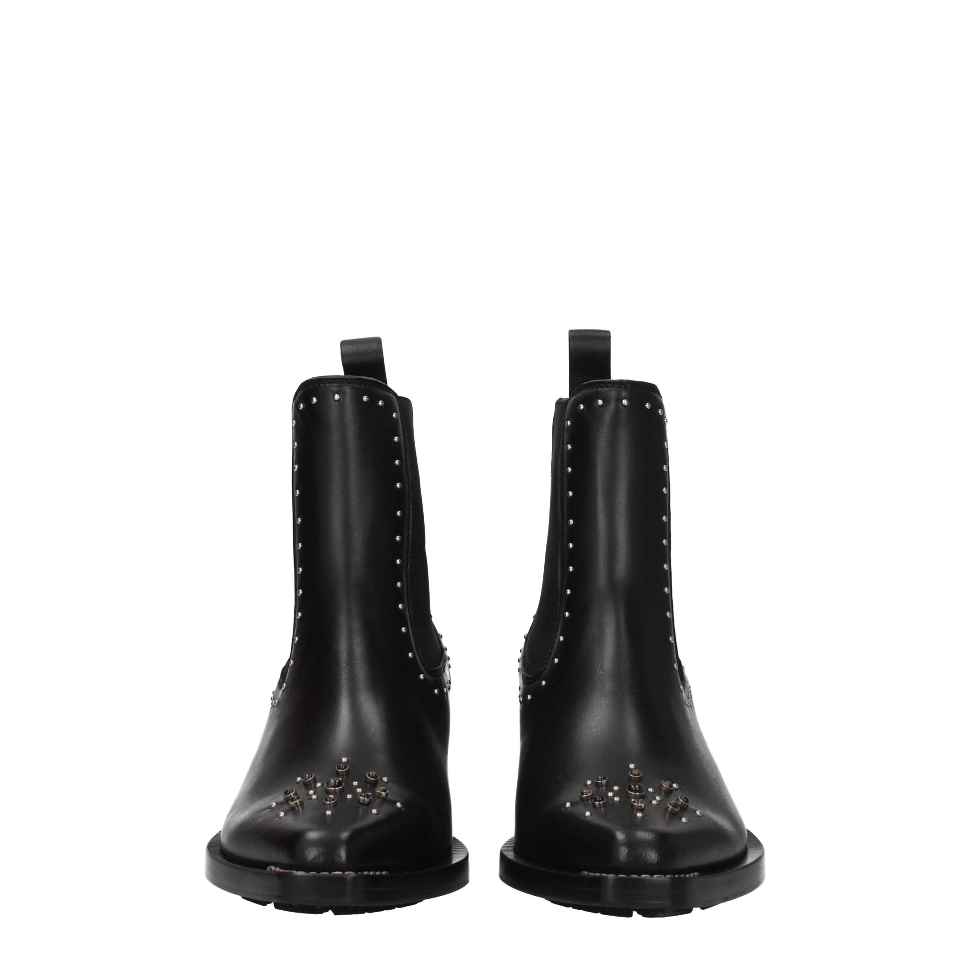 Black Leather Ankle Boots