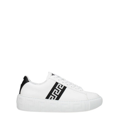 White Leather Low Top Sneakers