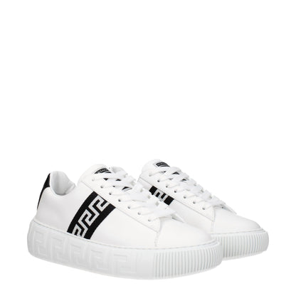 White Leather Low Top Sneakers