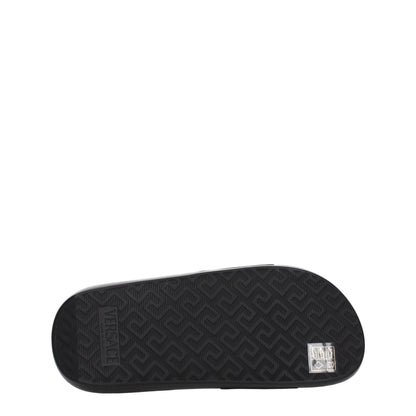 Black Leather Slippers