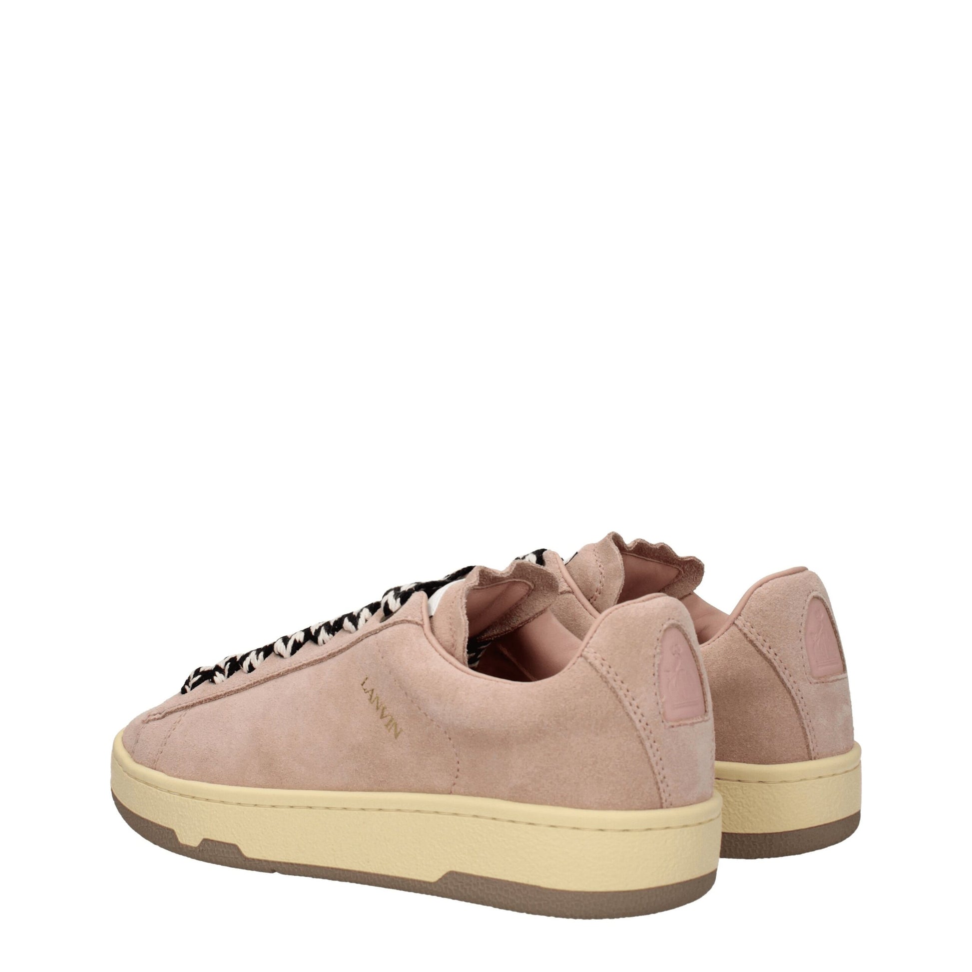 Pink Leather Low Top Sneakers