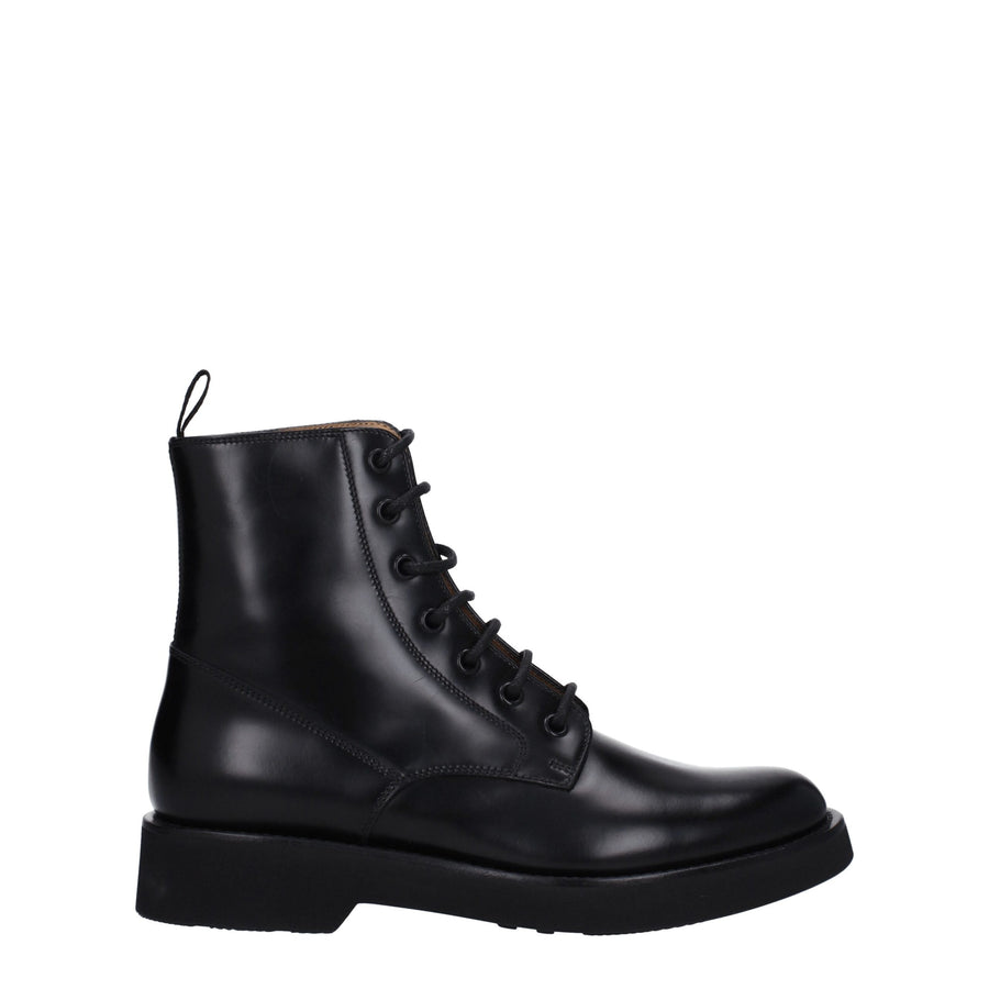 Black Leather Ankle Boots