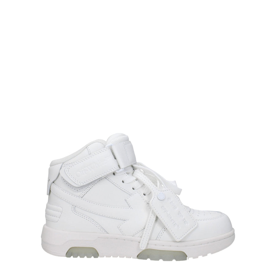 White Leather High Top Sneakers