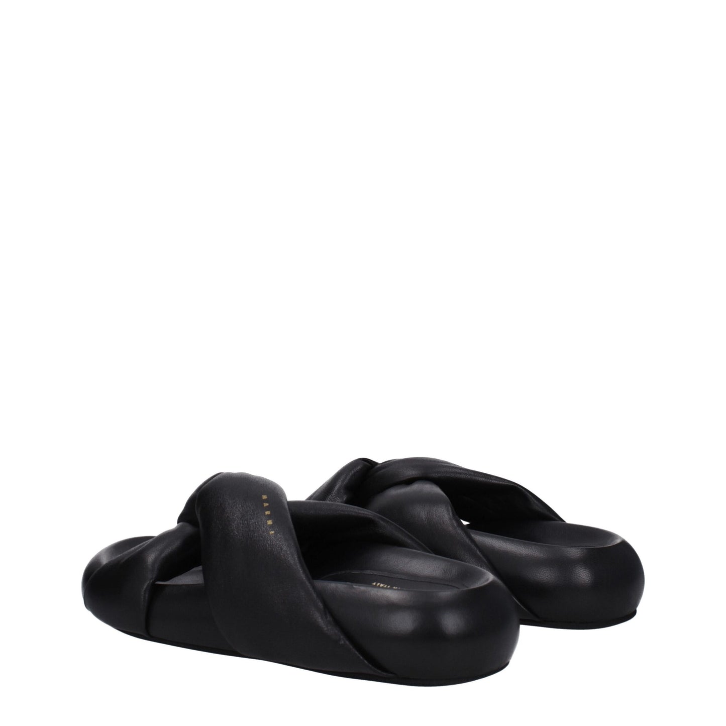 Black Leather Slippers