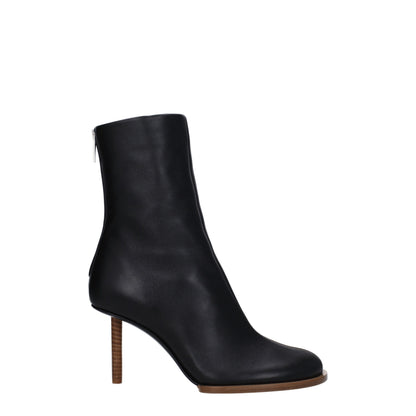 Black Leather Ankle Boots