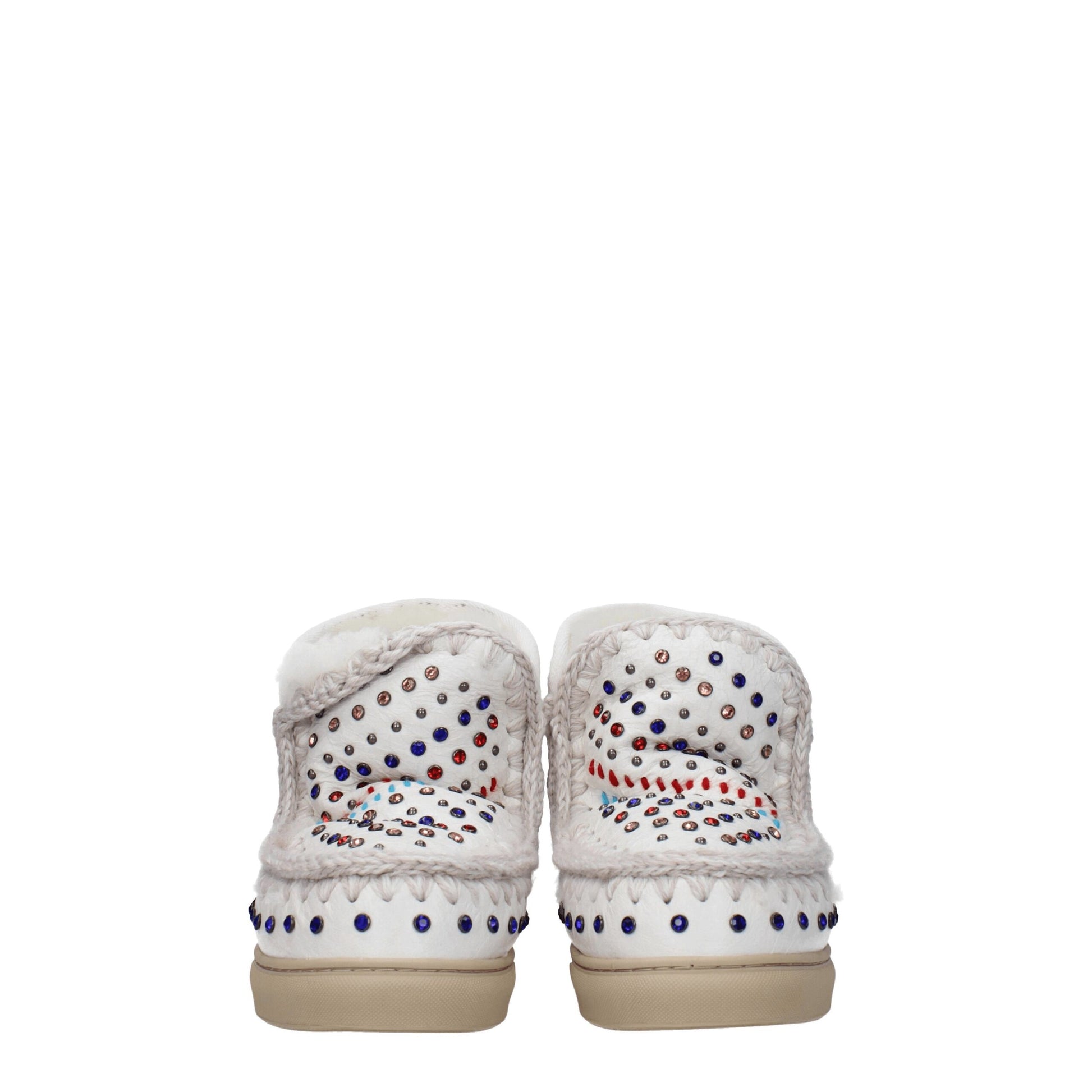 White Leather Ankle Boots