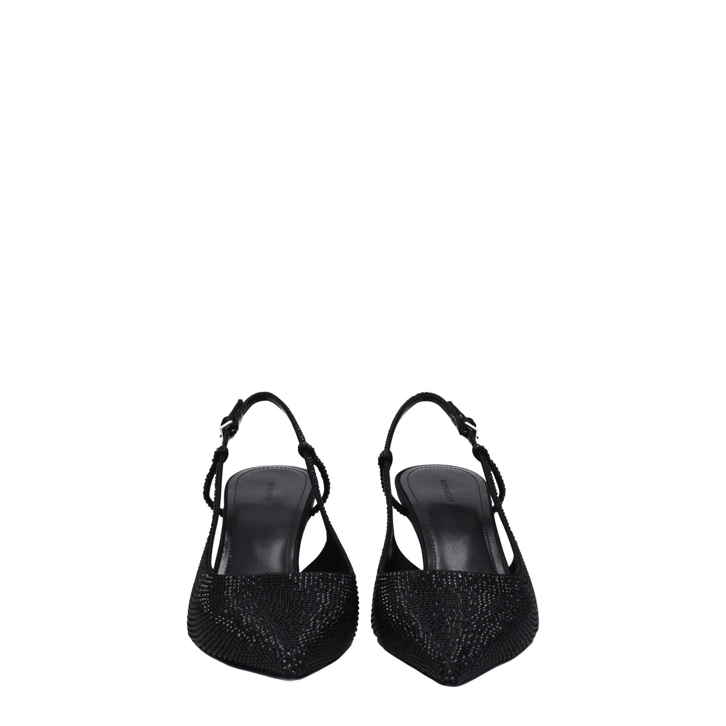 Black Fabric High Heel Pumps