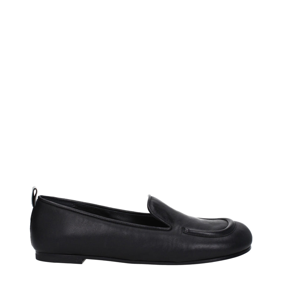 Black Leather Slip-On Loafers