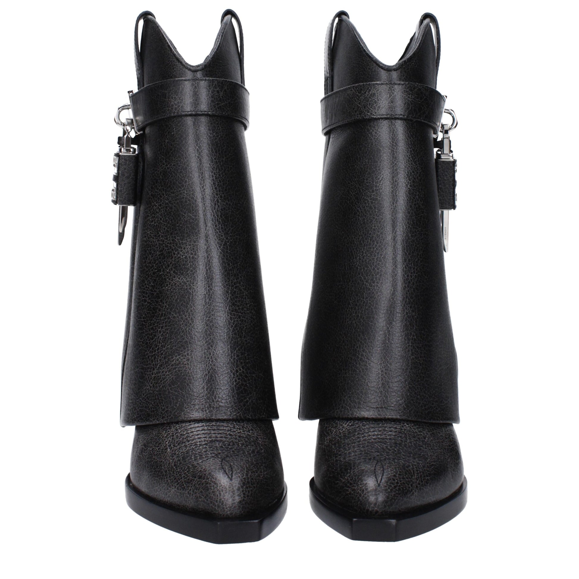 Black Leather Ankle Boots