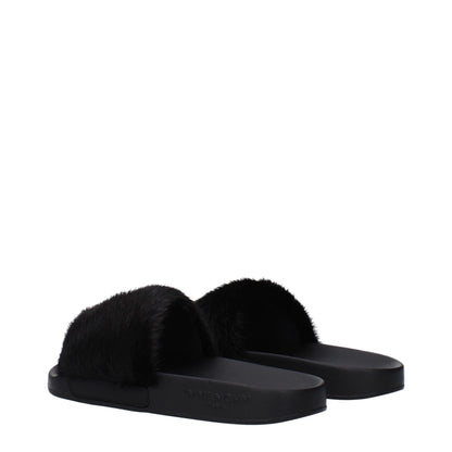 Black Cotton Slippers