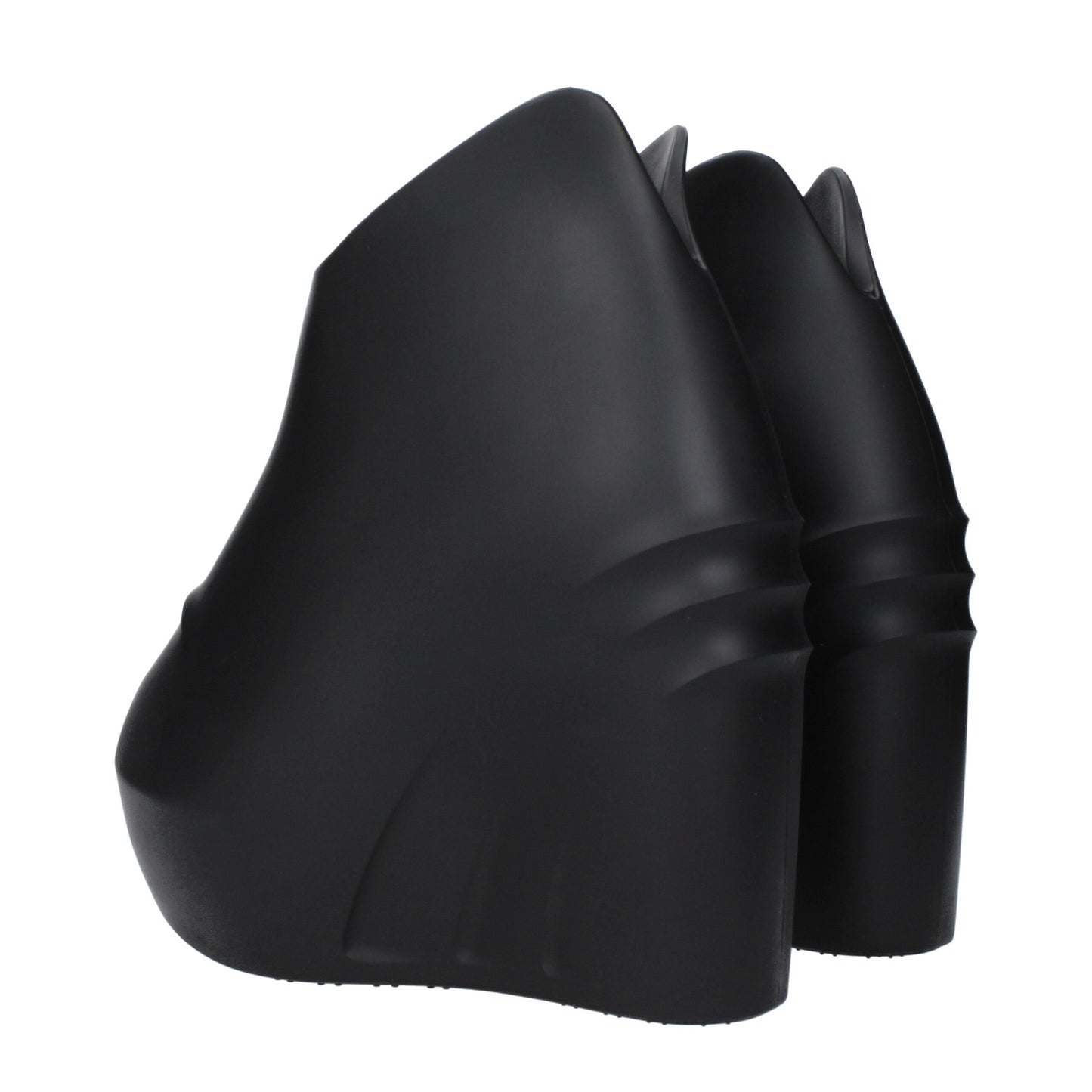 Black Cotton Wedge Sandals