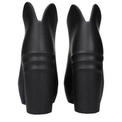 Black Cotton Wedge Sandals