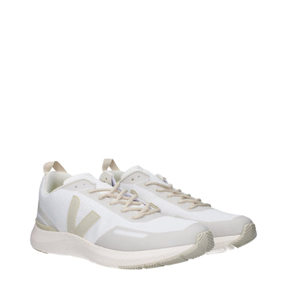 White Fabric Athletic Sneakers