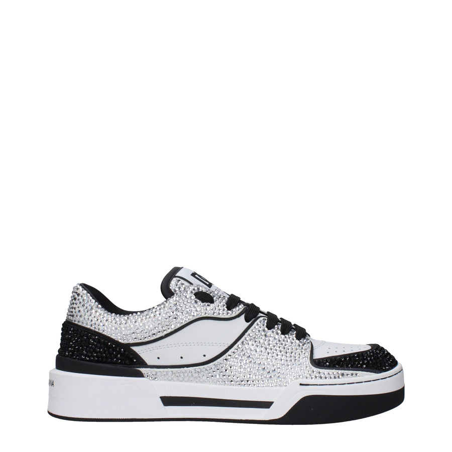 White Leather Low Top Sneakers