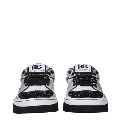 White Leather Low Top Sneakers