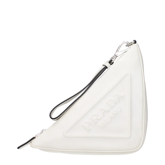 White Leather Clutch Bag