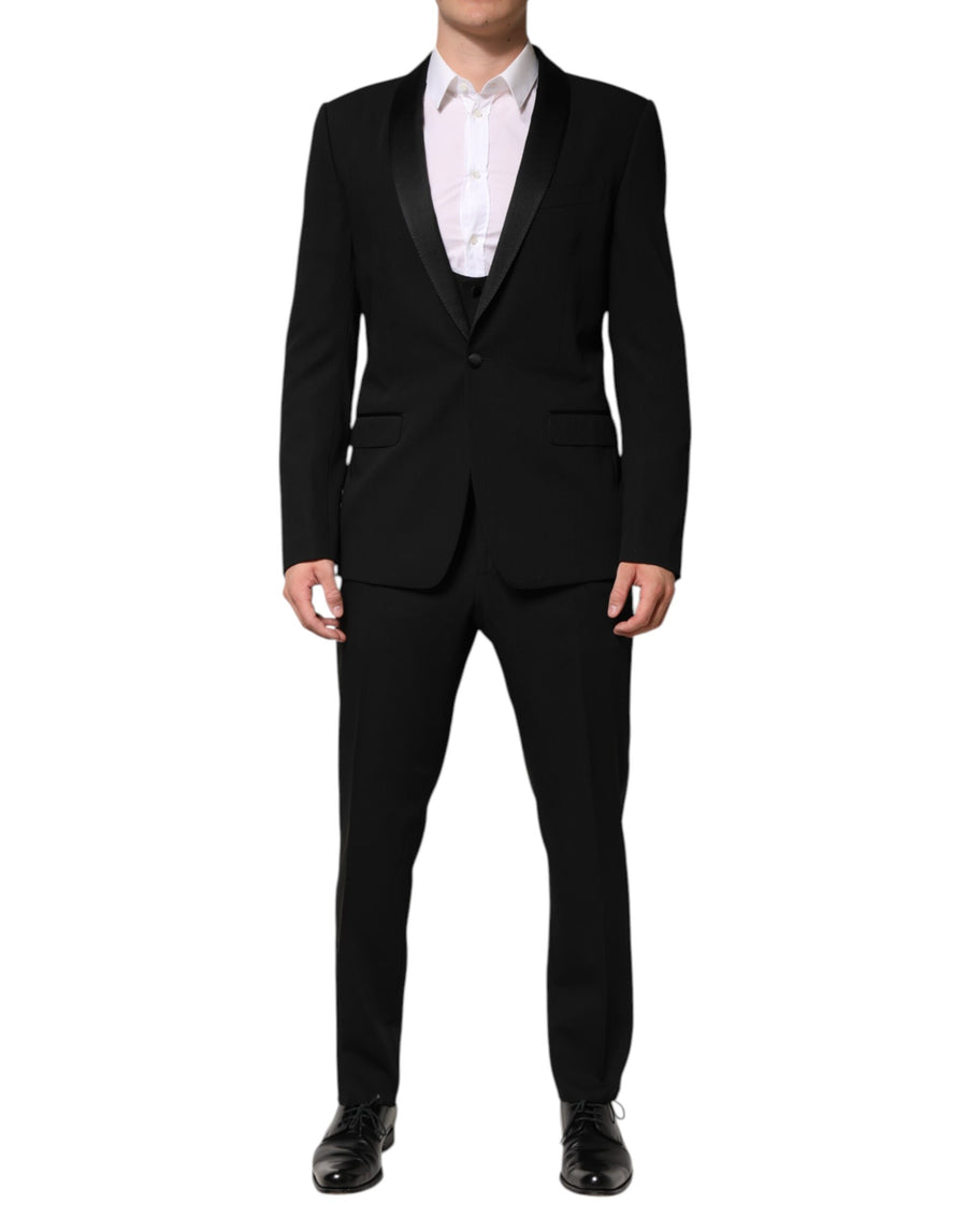 Black Wool 3 Piece Single Breasted Suit