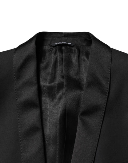 Black Wool Men Single Breasted 2 Piece Suit