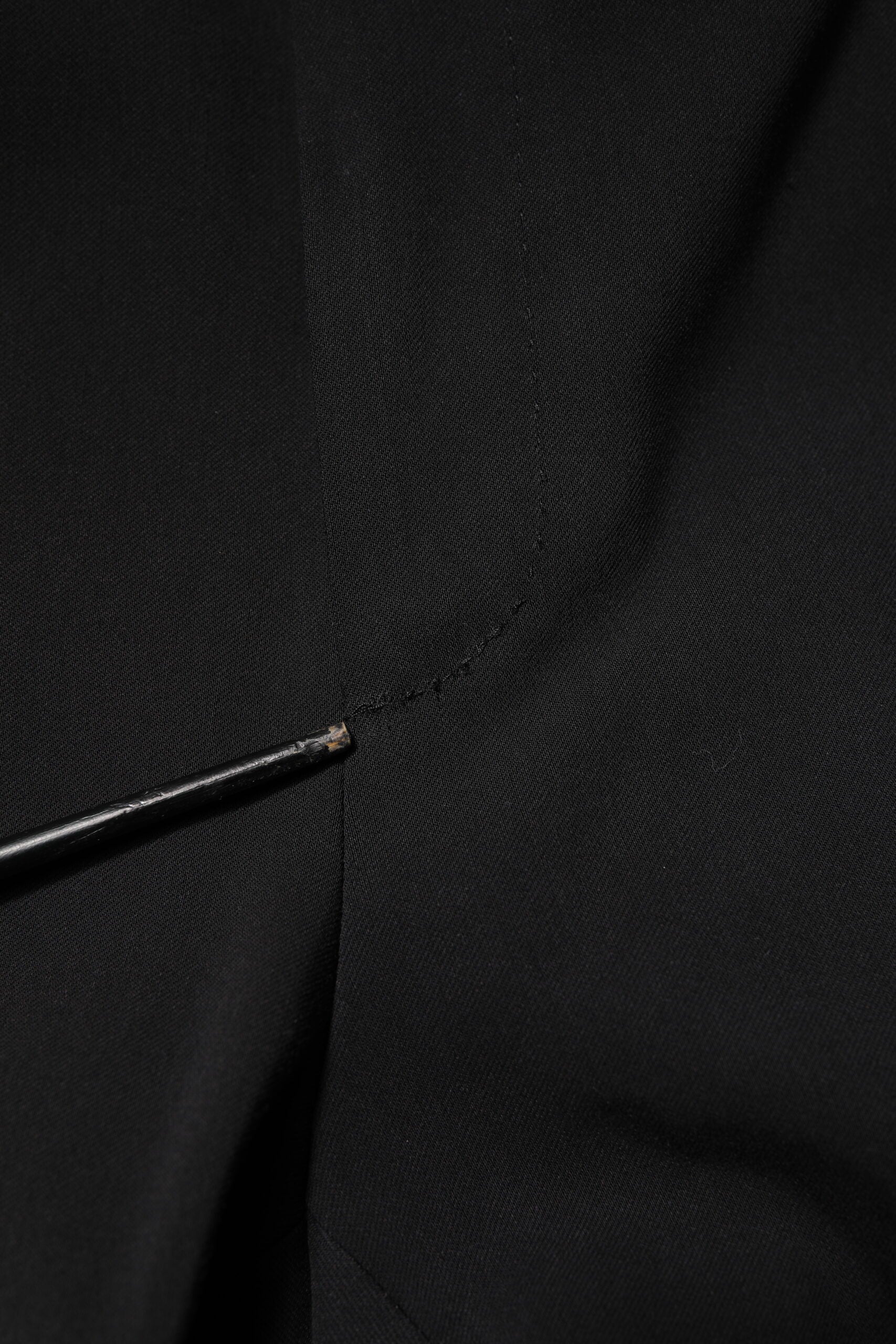 Black Cotton Single Breasted 2 Piece Suit