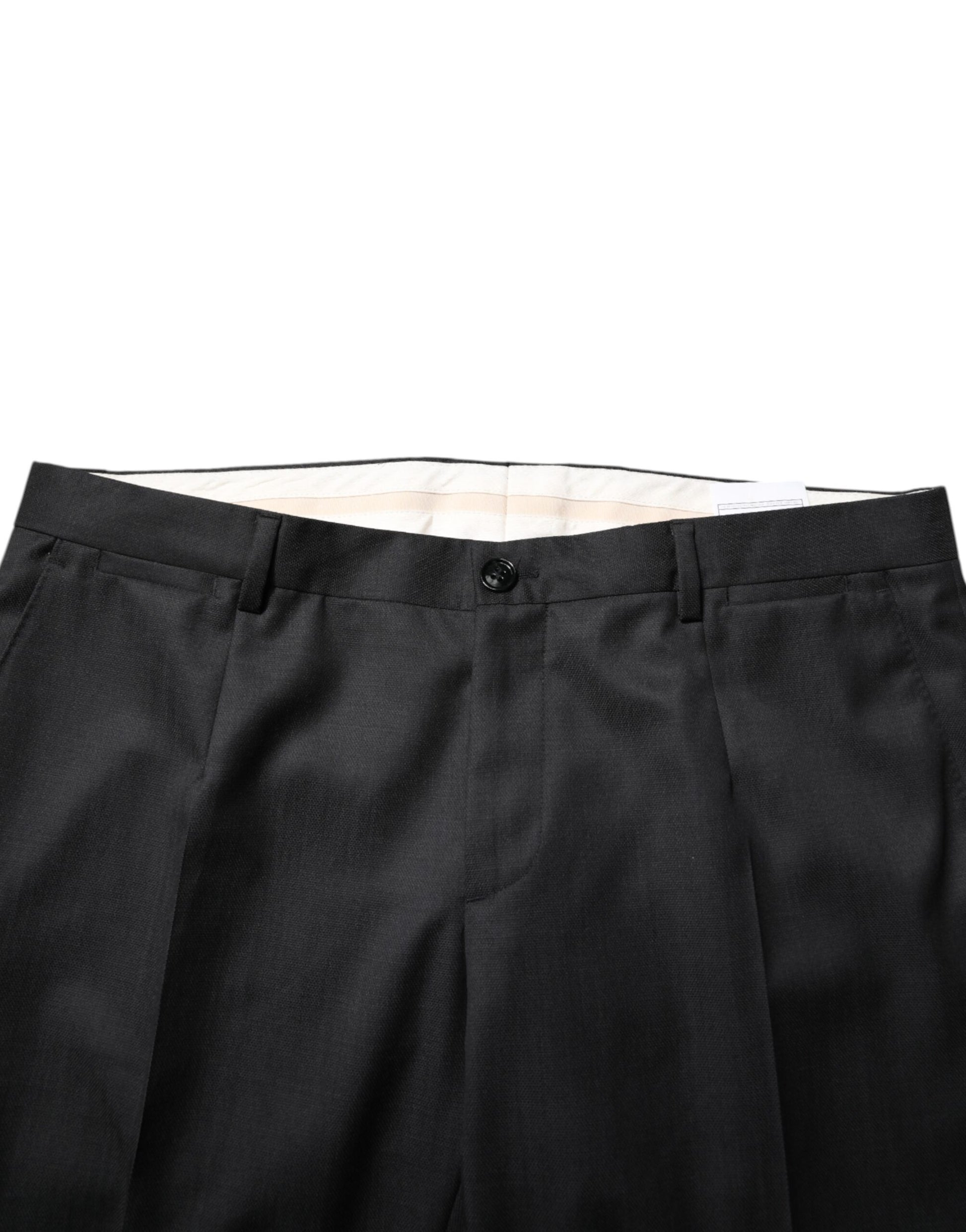 Dark Gray Wool Single Breasted 2 Piece Suit