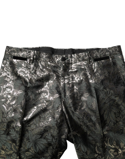 Metallic Floral Jacquard Silk 2 Piece Suit