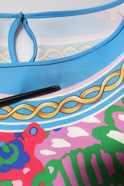 Multicolor Floral Printed Tunic Blouse Top