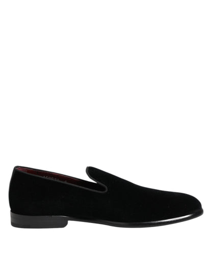 Black Velvet Loafers Formal Men Dress Shoes