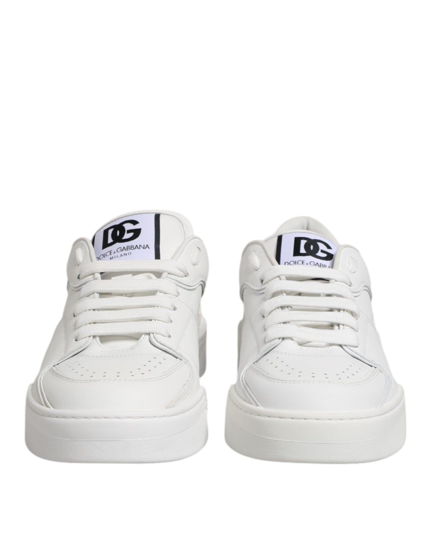 White Miami Leather Low Top Sneakers Shoes