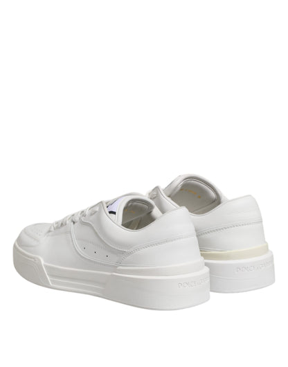 White Miami Leather Low Top Sneakers Shoes