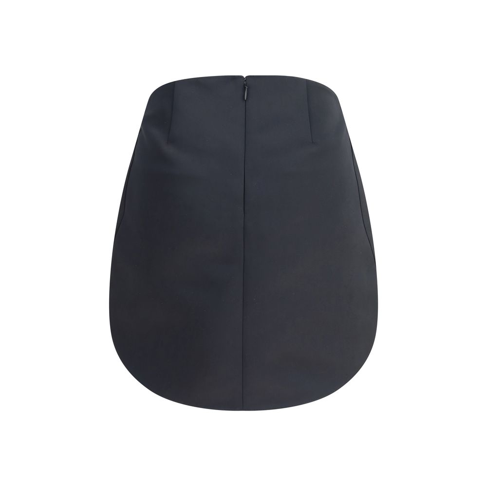 Black Polyester Mini Skirt