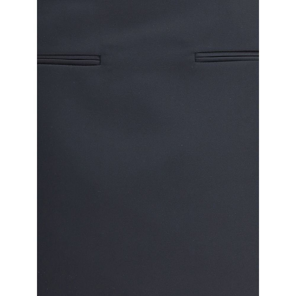 Black Polyester Mini Skirt