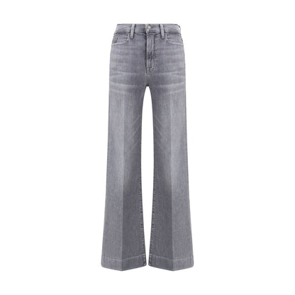 Gray Cotton Bootcut Jeans