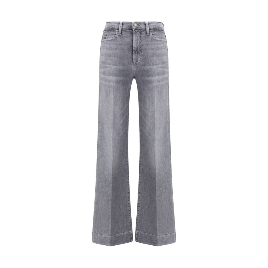 Gray Cotton Bootcut Jeans