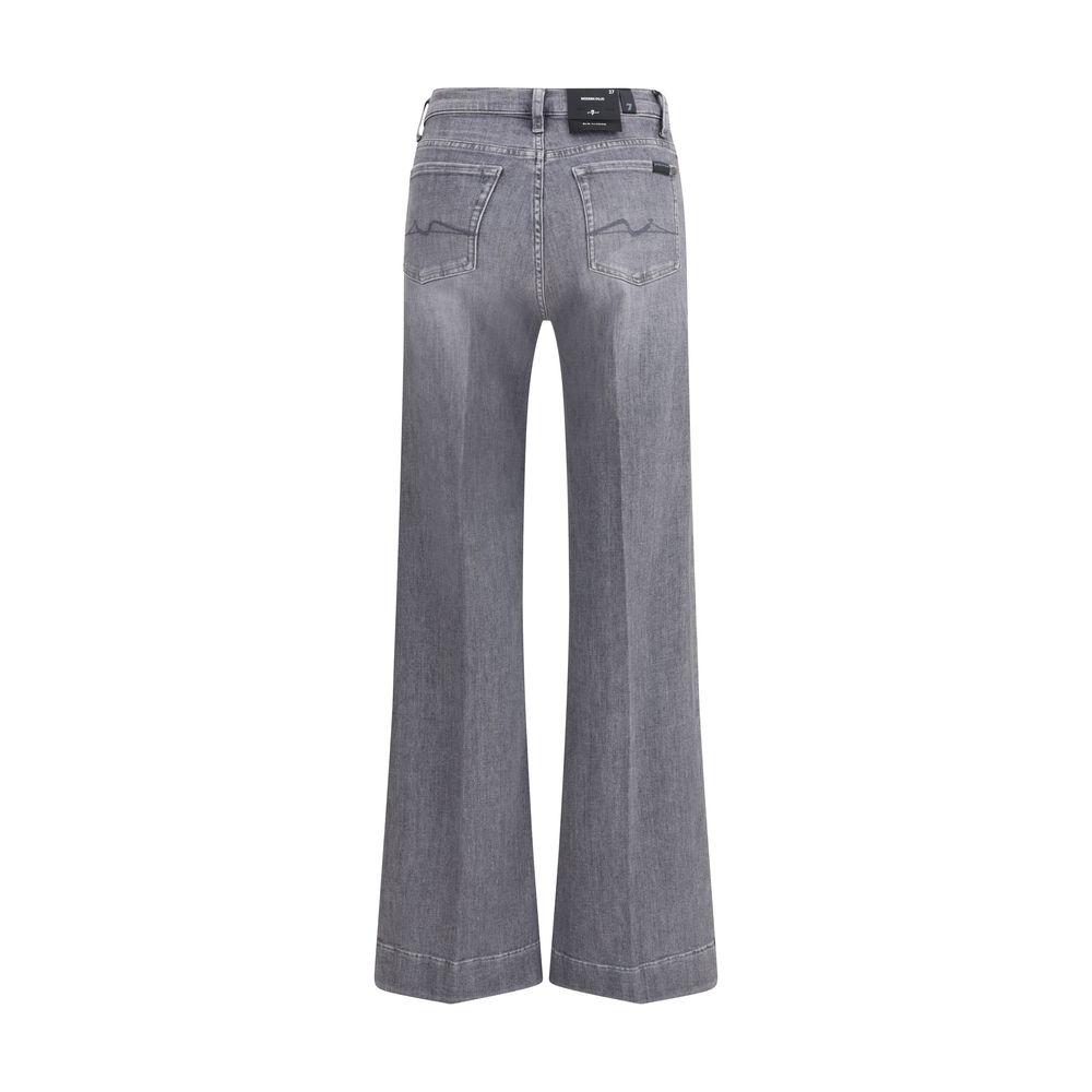 Gray Cotton Bootcut Jeans