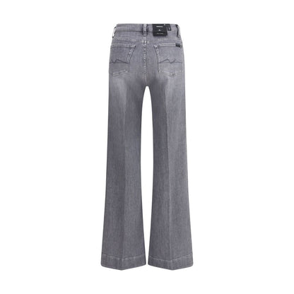 Gray Cotton Bootcut Jeans