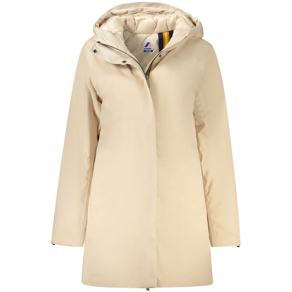 Beige Polyester Jackets & Coat