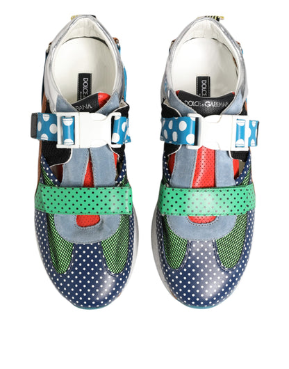 Multicolor Leather Low Top Sneakers Shoes