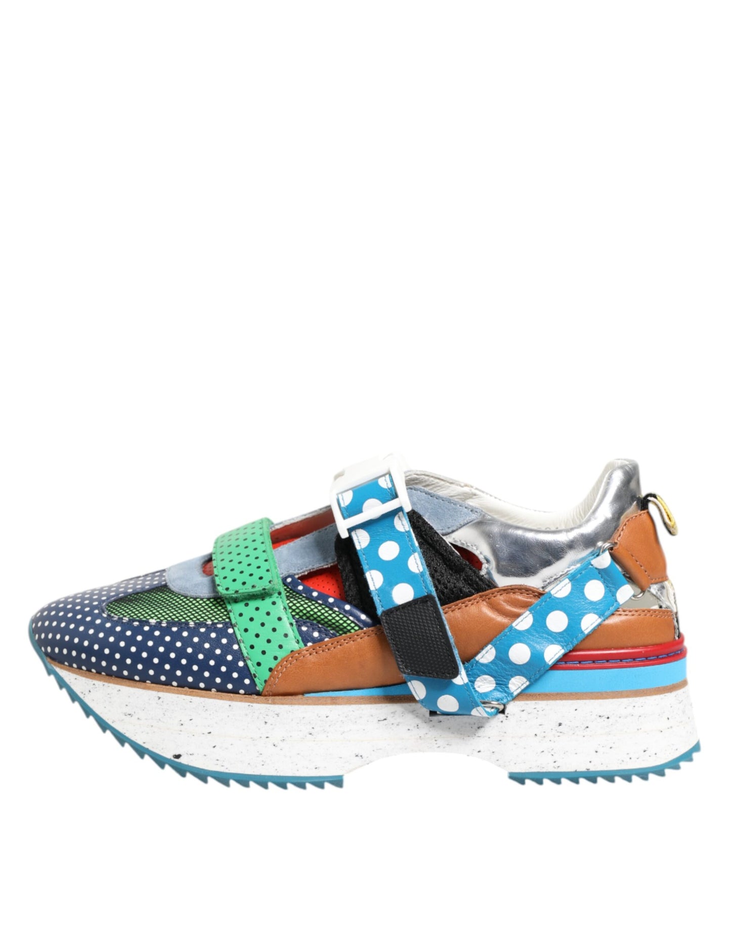 Multicolor Leather Low Top Sneakers Shoes