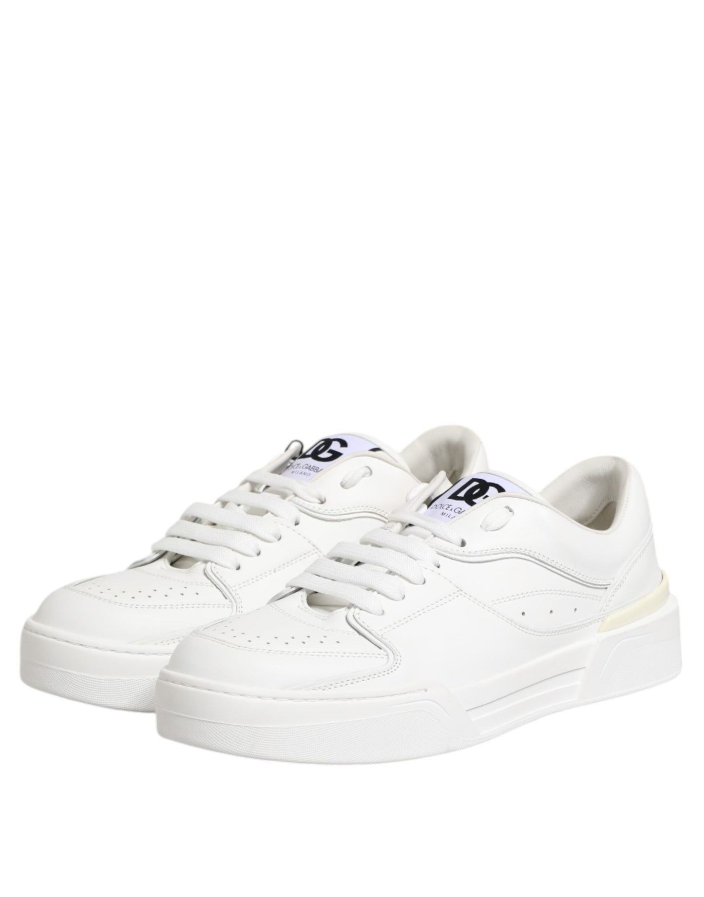 White Miami Leather Low Top Sneakers Shoes