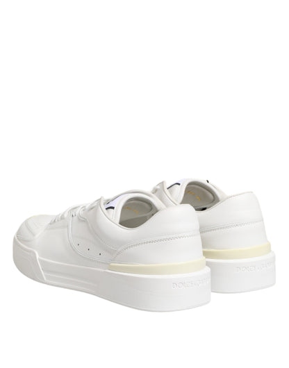 White Miami Leather Low Top Sneakers Shoes